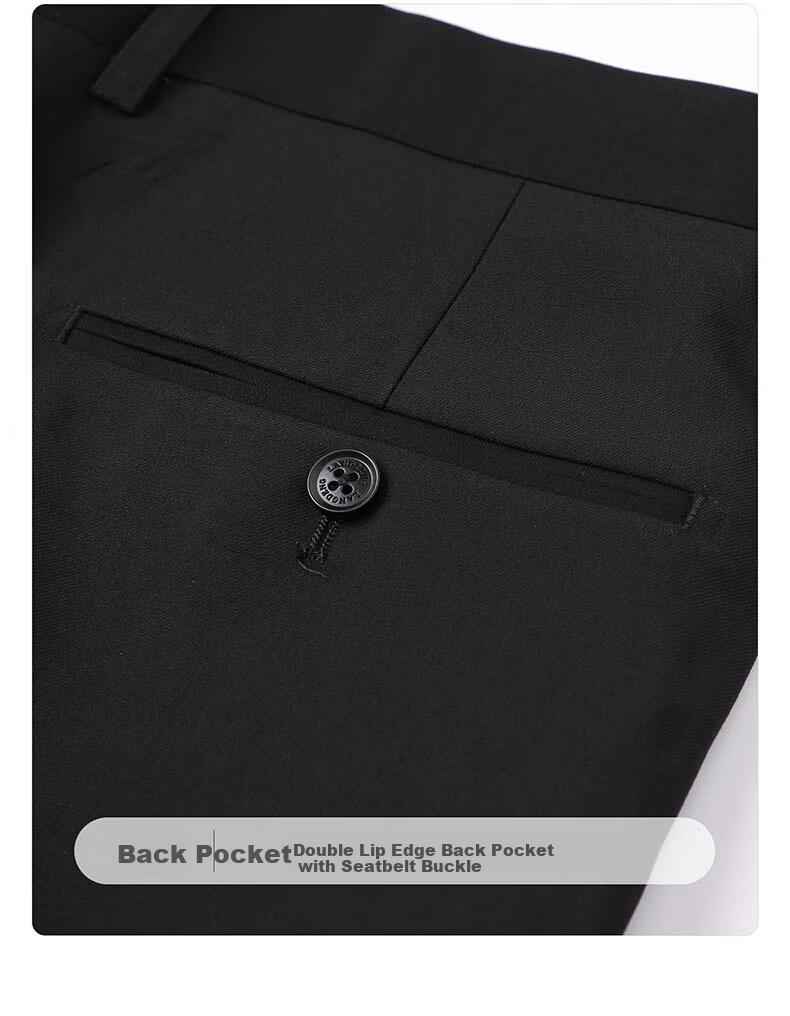 Langdeng Business Men's Formal Dress Pants Spring Autumn New Easy-Care Straight Slim Fit Commuter Suit Trousers for Men 26