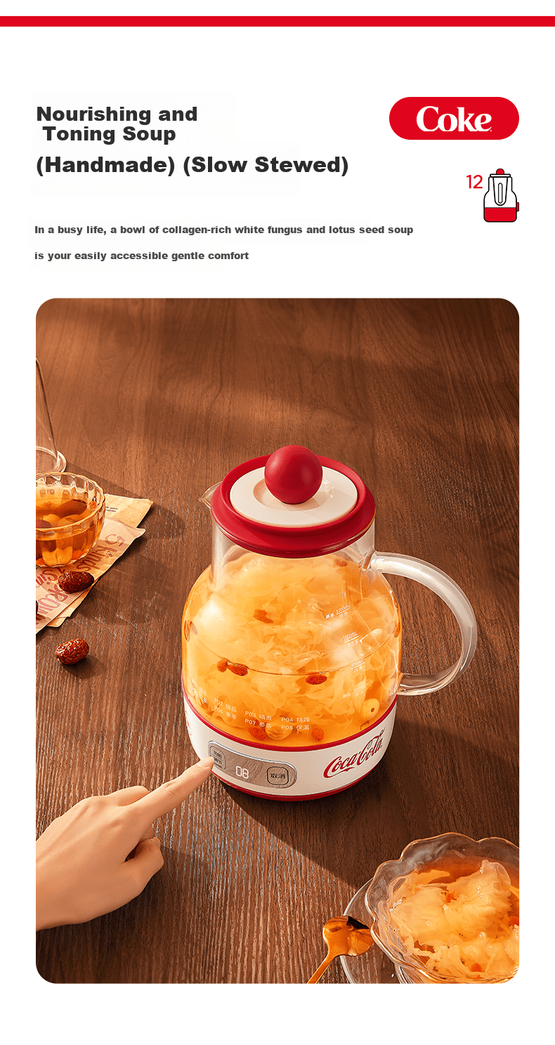 Coca-Cola 1.2L Automatic Health Pot Electric Kettle Tea Maker 24-Hour Constant Temperature Flower Tea Kettle A-YS02GW 15