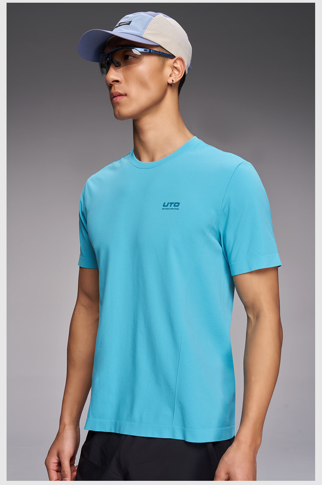 UTO Cotton-Feel Quick-Dry Short Sleeve Sports T-Shirt for Men and Women, Daily Commute Running Quick-Dry Shirt, Classic Black (Men's) M 13