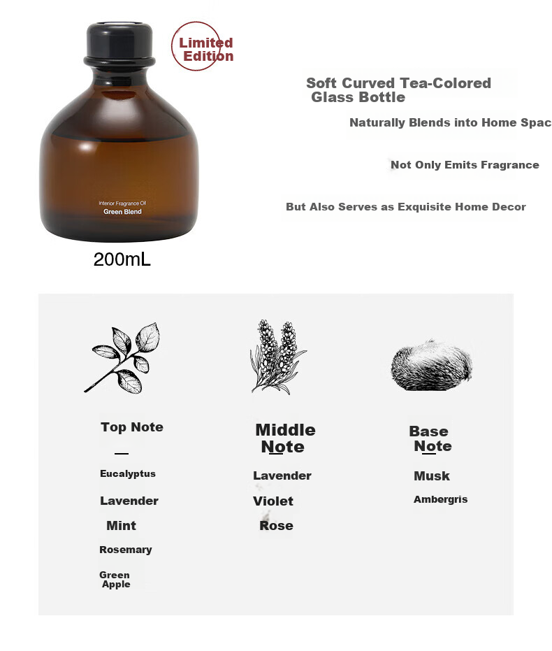 MUJI Indoor Fragrance Oil Aromatherapy Essential Oil Flameless Home Bedroom Herbal Refill 200mL 2