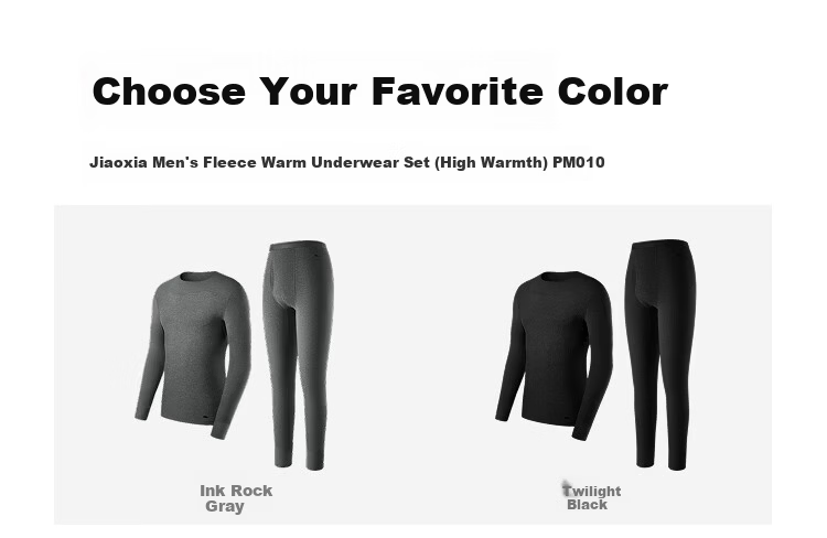 Beneunder Men's Thermal Fleece-Lined Thickened Autumn Winter Windproof Warm Underwear Set 5