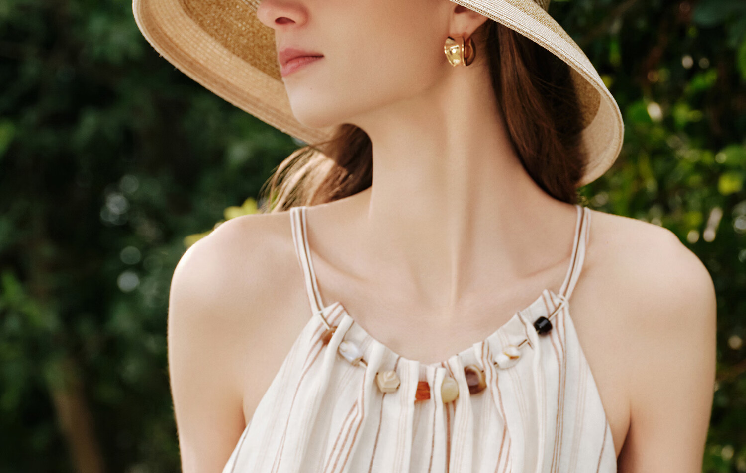 FANCET Women's Summer Straw Hat French Elegant Color-Block Wide Brim Sun Hat UV Protection Vacation Beach Hat 15