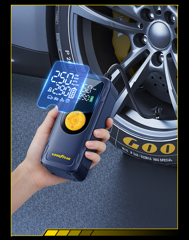 Goodyear Portable High-Pressure Wireless Car Tire Inflator Pump for Vehicles and Bicycles 29