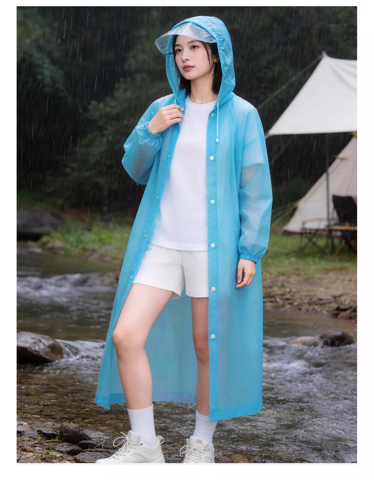 AIKANGNI Disposable Raincoat, Thickened for Heavy Rain Protection, Full Body Coverage for Adults, Suitable for Electric Bikes, Stylish Design, Bangni Playground 24