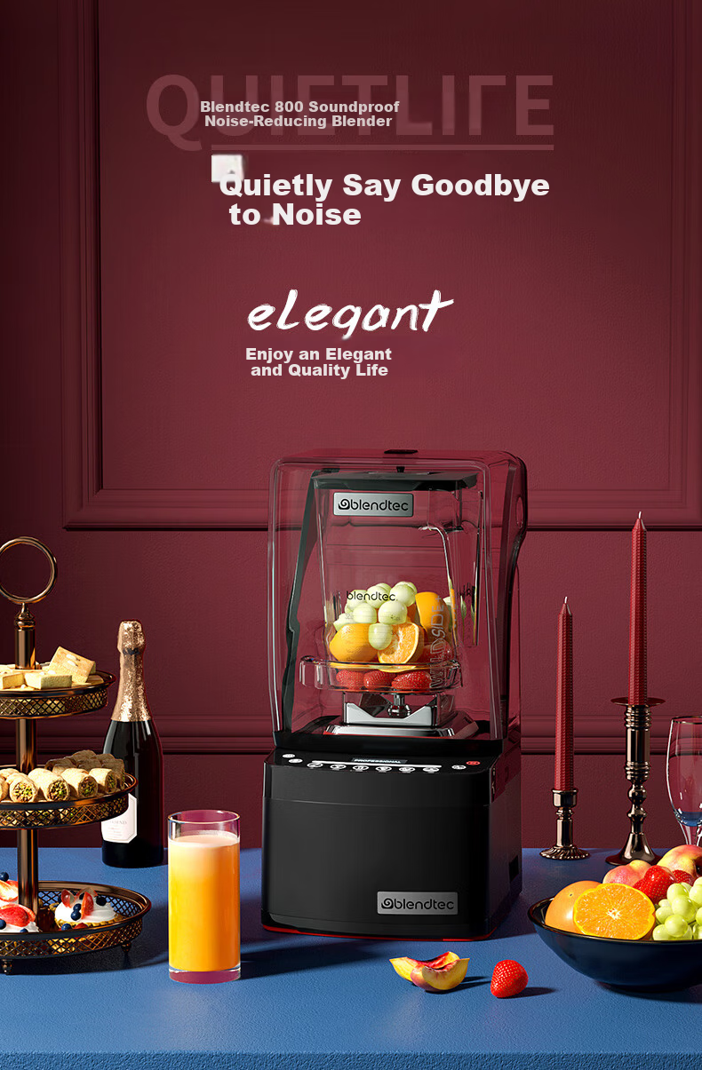 Blendtec Brand American Imported Blender Household Food Processor Low Noise Physical Heating 1800W Touch Control 800 Black 1