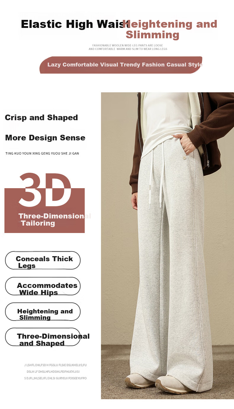 Jeanswest Women's Casual Autumn Winter Straight-leg High-waist Slim Fit Narrow Combed Cotton Slight Flare Pants Cloud Gray L 10
