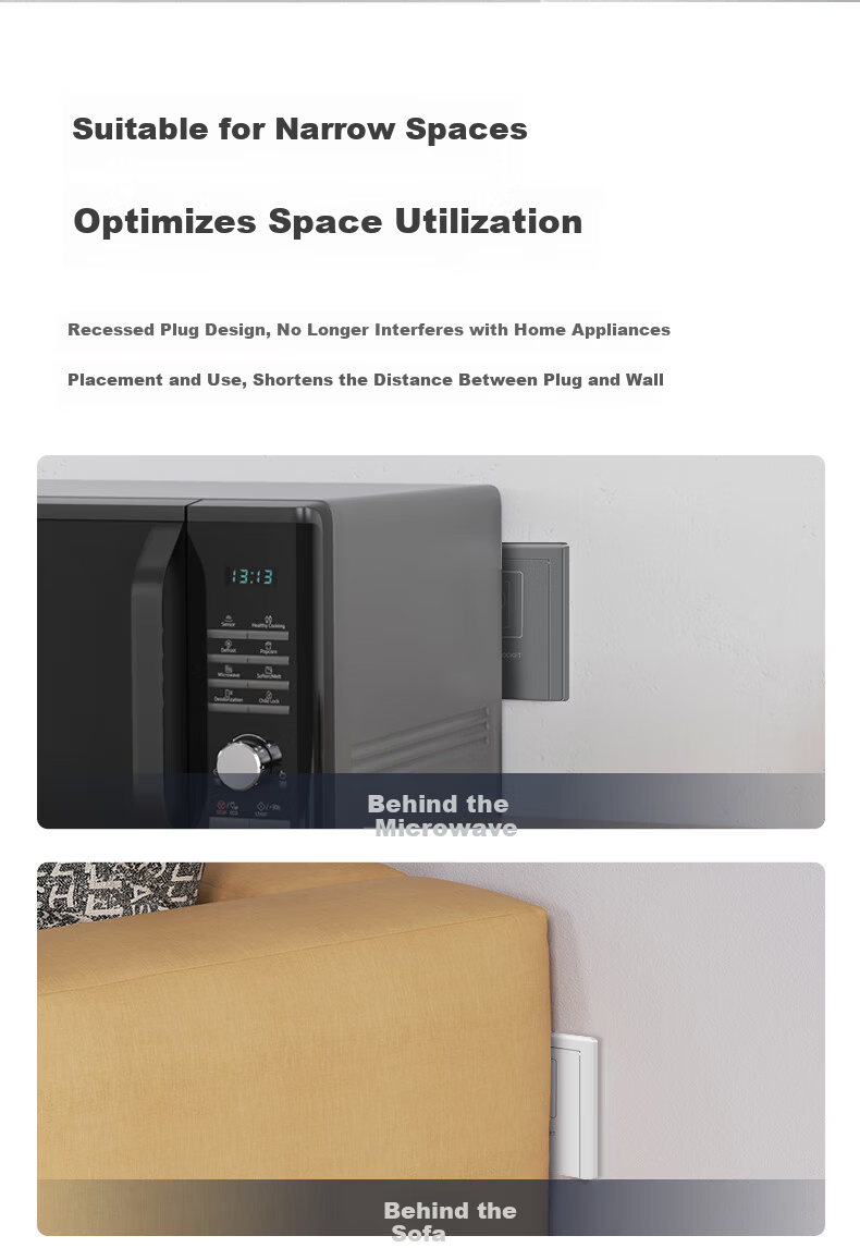 Hongyan Embedded Socket Refrigerator Hidden Recessed Wall Built-in Invisible 86 Type Three-hole 16A Porcelain White 4