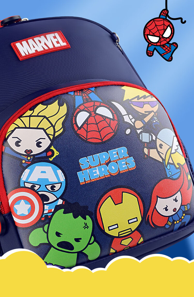 Disney Children's Backpack for Kindergarten Ages 3-6, Lightweight Cartoon Boys' Backpack for Outdoor Trips, Marvel Hero Desig 1