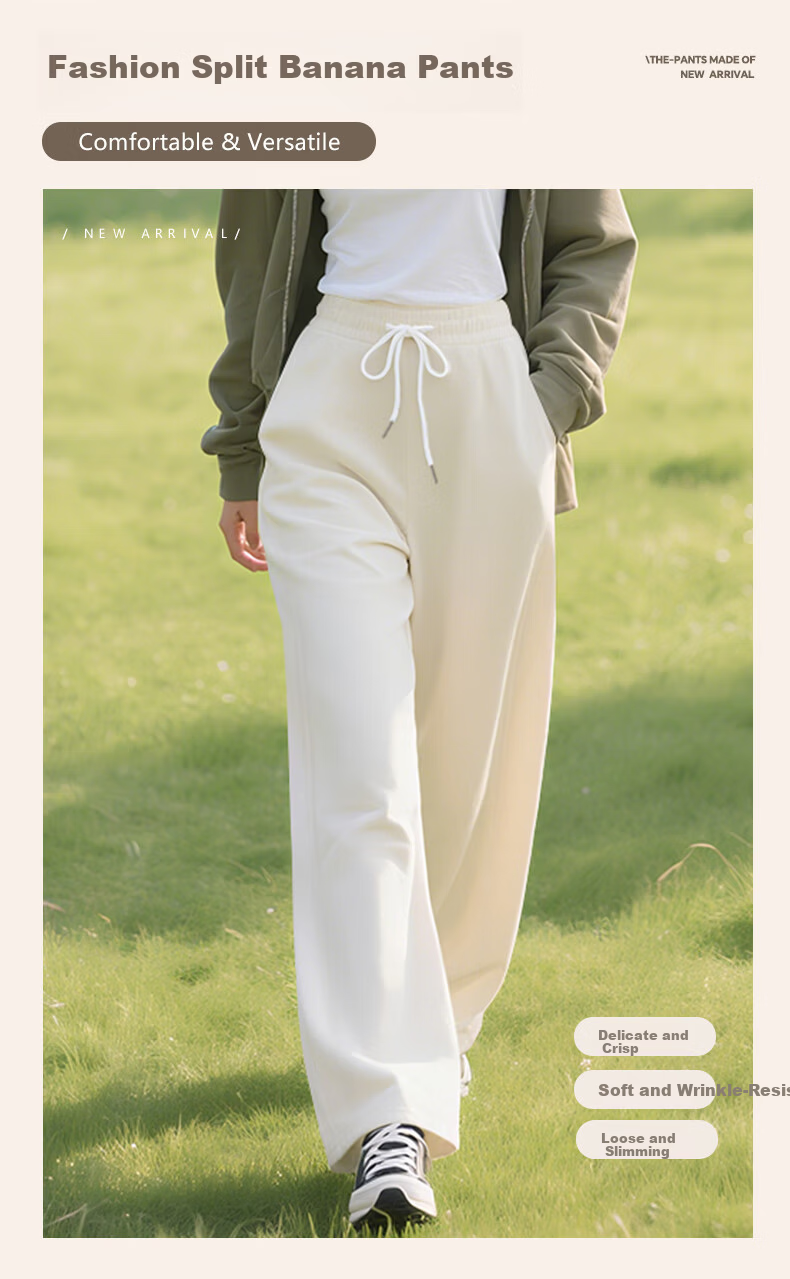 Baleno Women's Banana Pants 2026 New Spring Autumn Slim Casual Straight-Leg Wide-Leg Versatile Sports Sweatpants for Women 2