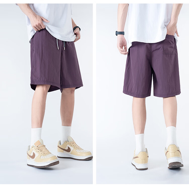 GLM Men's Summer Loose Comfortable Shorts, Wearable Outside, Five-Point Chinese Style Basketball Running Pants 14