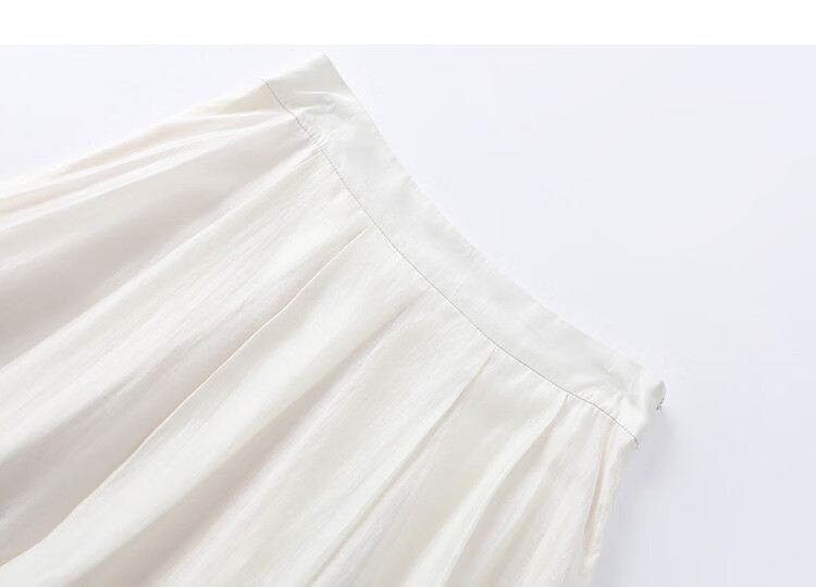 Demana [Lycra Breath Poem] Summer Light Breeze Double-Layer Spliced Flowing Slimming A-Line Mid-Length Skirt for Women 17