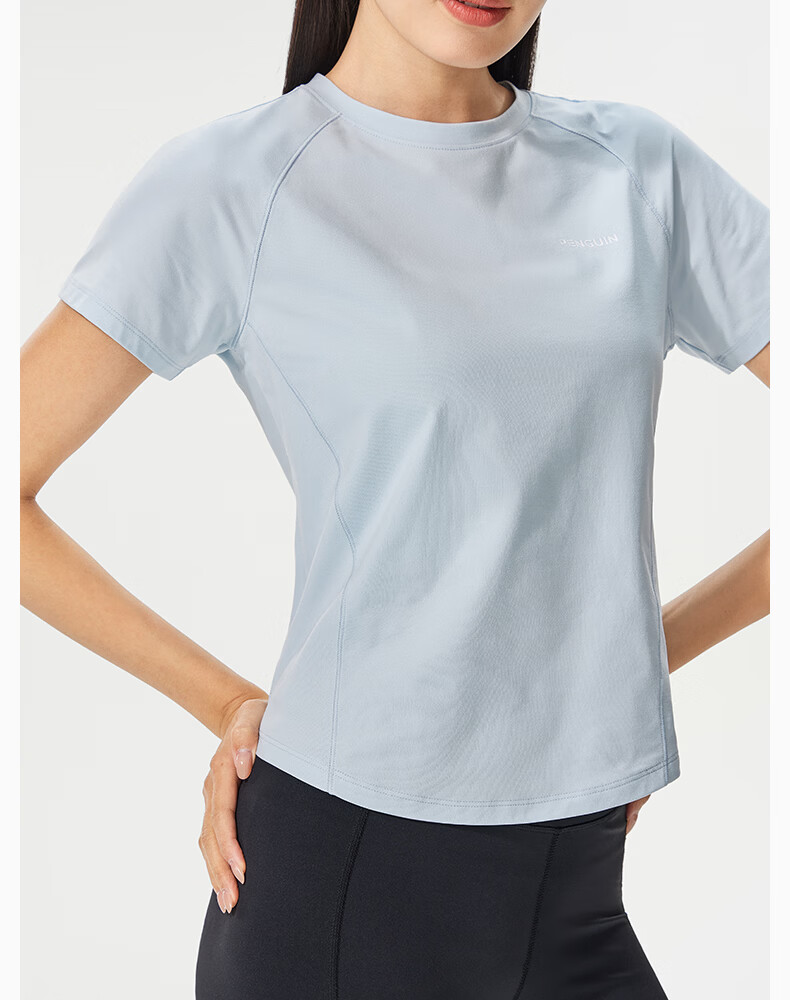 Penguin [Han Yutong Edition] Camel Collaboration Slim Fit Waist T-Shirt Cooling Sun Protection Quick-Dry Slimming Short Sleeve N038 18