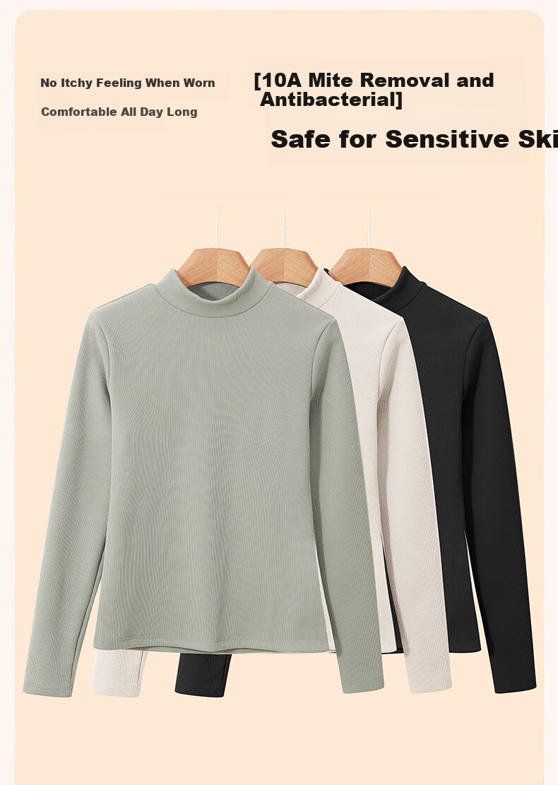 LangSha Women's Thermal Thickened Ribbed Base Shirt Autumn Winter 2025 New Half Turtleneck Knit Elegant Top 10