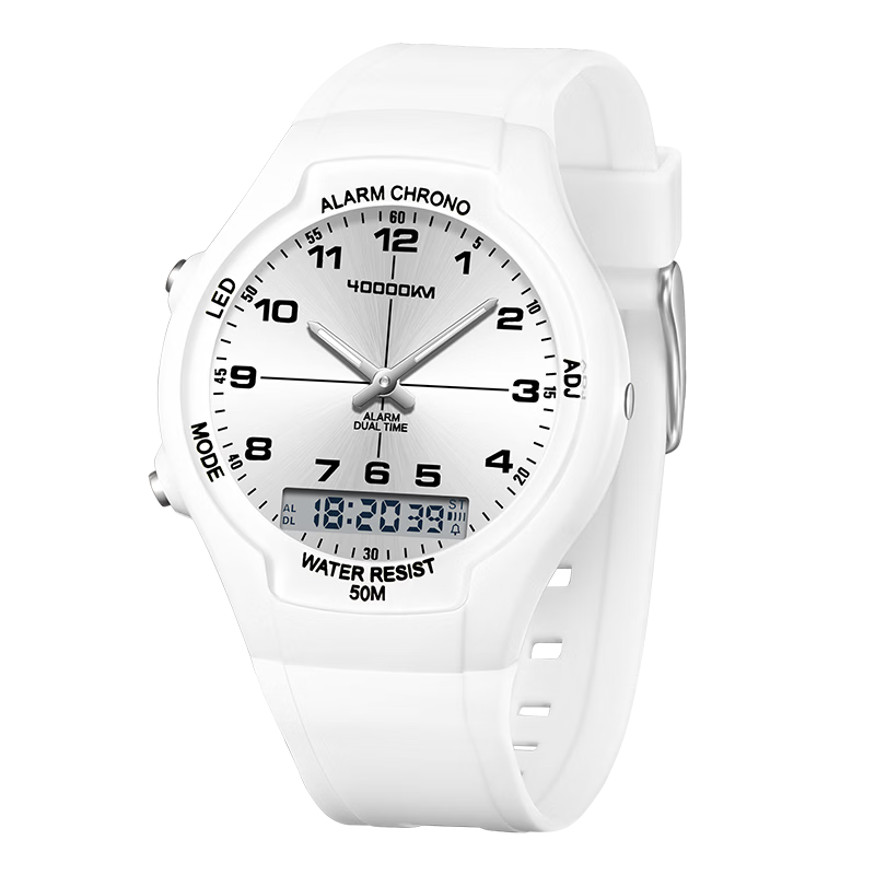 40,000 KM Electronic Watch Waterproof Sports Dual Display Analog-Digital for Kids and Teens Back-to-School Gift