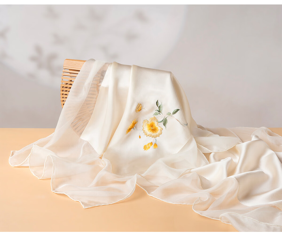 Zhijinlou 100% Mulberry Silk Scarf Non-Heritage Handmade Su Embroidery Genuine Silk Long Hangzhou Silk Shawl Birthday Gift 14