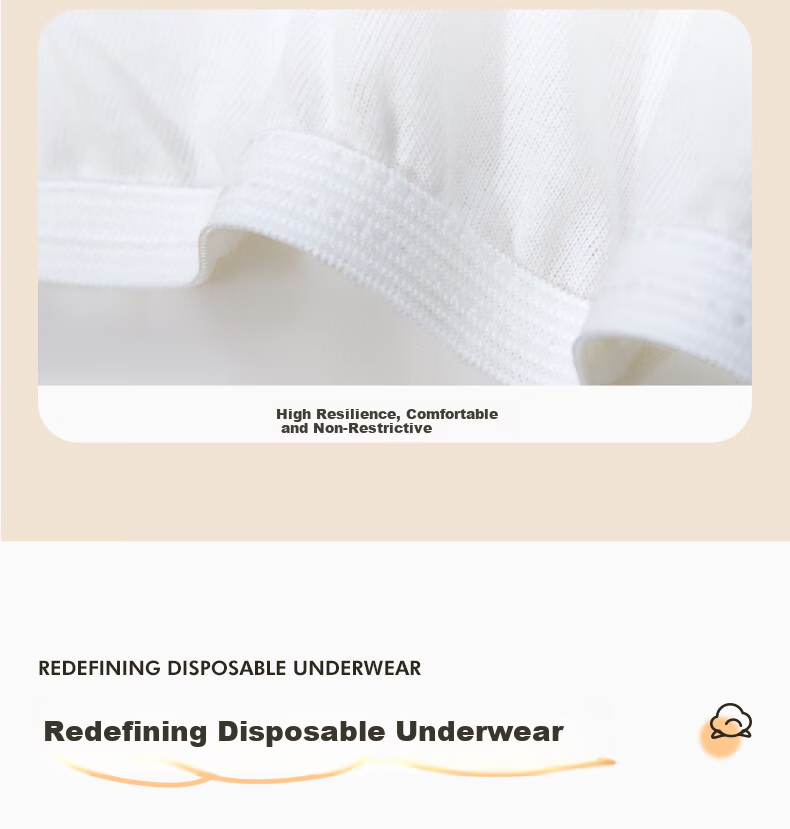 Baicaoyuan Disposable Cotton Women's EO Sterilized No-Wash Travel Maternity Menstrual Day-Use Underwear 5 Pieces 2XL 16