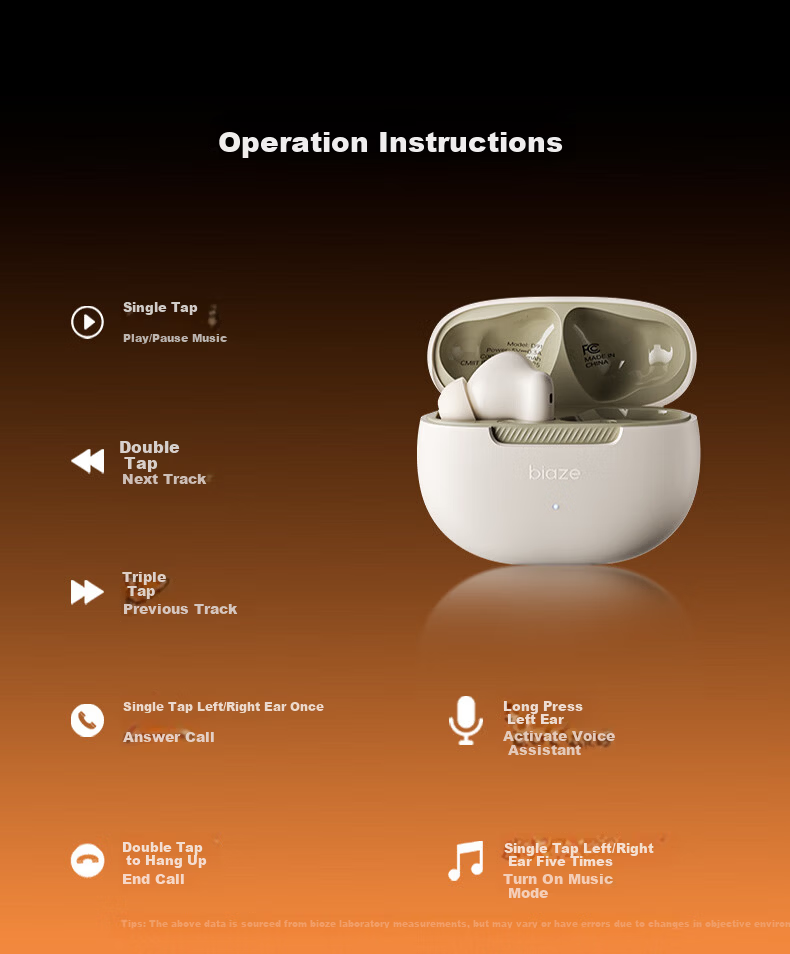 BIAZE Bluetooth Headphones, Open-Ear Bone Conduction Concept True Wireless Non-In Noise-Cancelling Sports Running Cycling Calling Gaming Ultra-Long Battery Life Black 12
