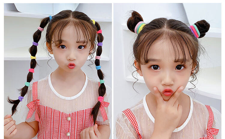 MEIFUYU Candy Color Seamless Children's Hair Ties 200pcs Small Elastic Hair Bands WH7205 5
