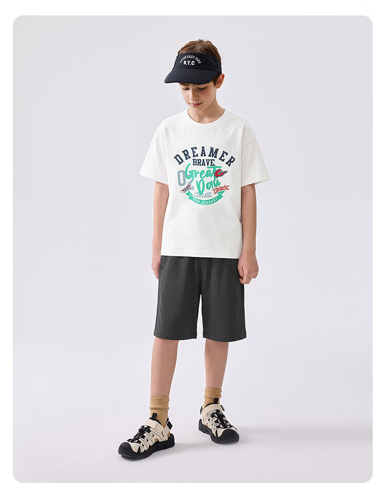 Balabala Boys' Short Sleeve Set Kids' Two-Piece Quick-Dry Comfortable T-Shirt and Pants 2026 New Summer Collection 16