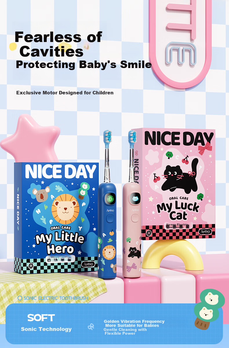 ApiYoo A9pro Upgraded Kids Electric Toothbrush Smart Real-Time Voice Reminder Soft Bristles Gum Care for Children Ages 3-6-15 Boys and Girls Children's Festival Birthday Gift 16