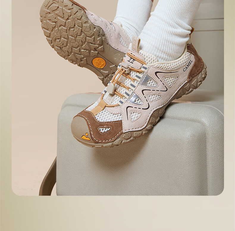 CAMEL Cute Ugly Style Women's Outdoor Mesh Splicing Thick Sole Casual Shoes L26M396026 Sand/Brown 39 10