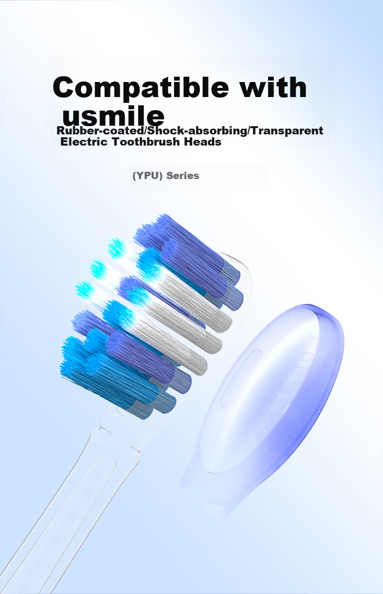 Dong Nai Lun Compatible with Usmile Electric Toothbrush Heads for Y30, Y30PRO, Y20, Y10, P10, P20, P1, P3 Replacement Universal Upgrade Pack with Rubber Cushioning And Transparent Desig 1