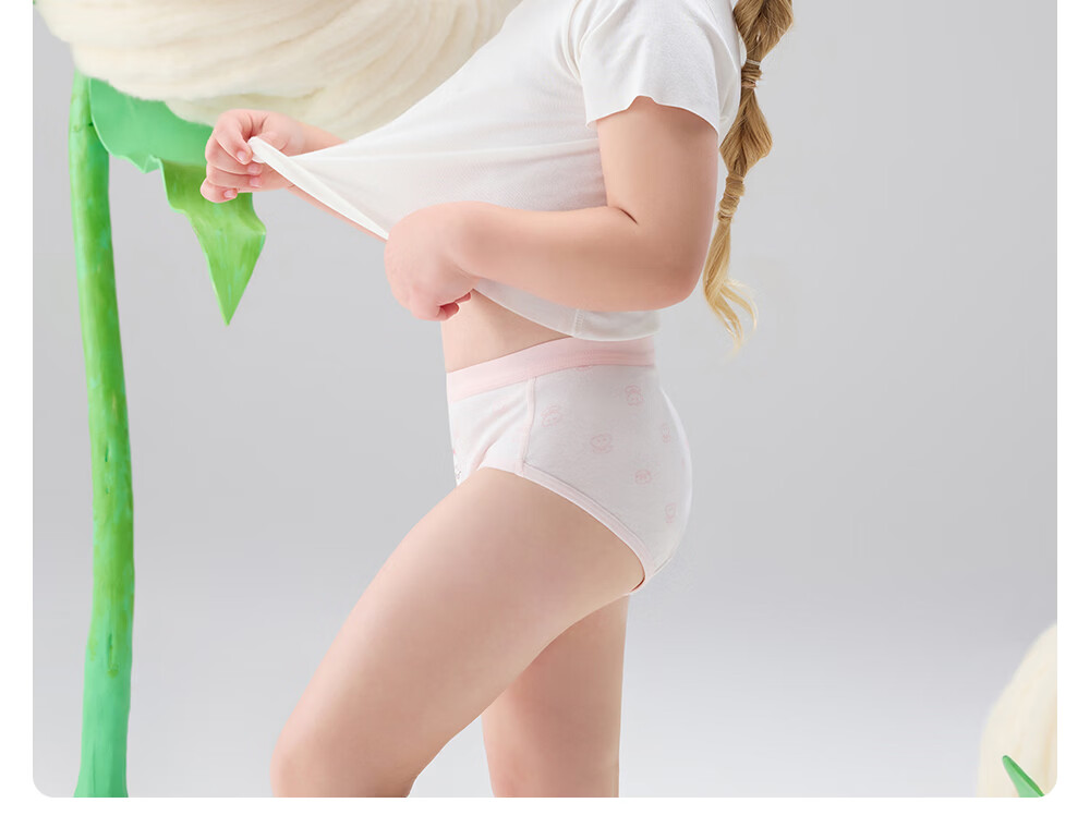 Betis Girls' Underwear 3-4 Years Old Children's Summer Breathable Antibacterial Mulberry Silk Toddler Triangle Panties No Pinch 12
