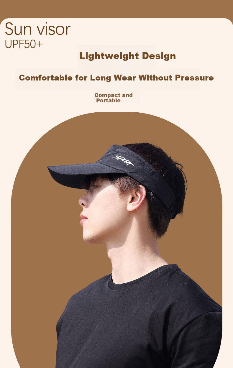 Bejirog Women's Summer Sports Running Sweat-Absorbing Quick-Dry Open-Top Breathable Sun Protection Baseball Cap Fashion Sun Hat for Men 1