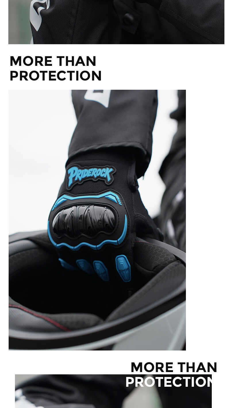 PRIDEROCK Full Finger Motorcycle Electric Bike Riding Gloves Protective Anti-Slip Wear-Resistant Breathable Touchscreen Outdoor Spring Summer 13