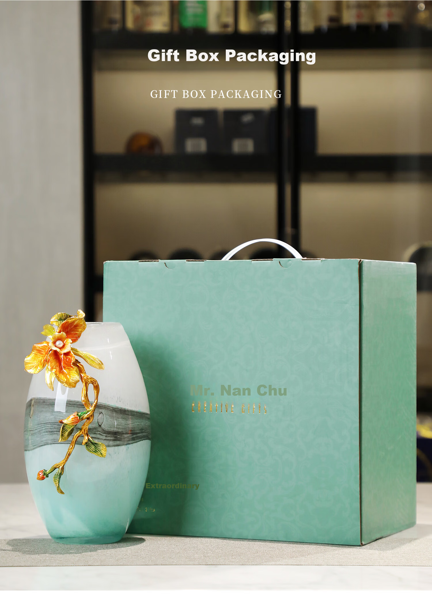 Mr. Nan Chu Enamel Colorful Floral Floating Fragrance Vase Ornament Flower Container for Living Room Study Bedroom Light Luxury High-End Housewarming Gift 6