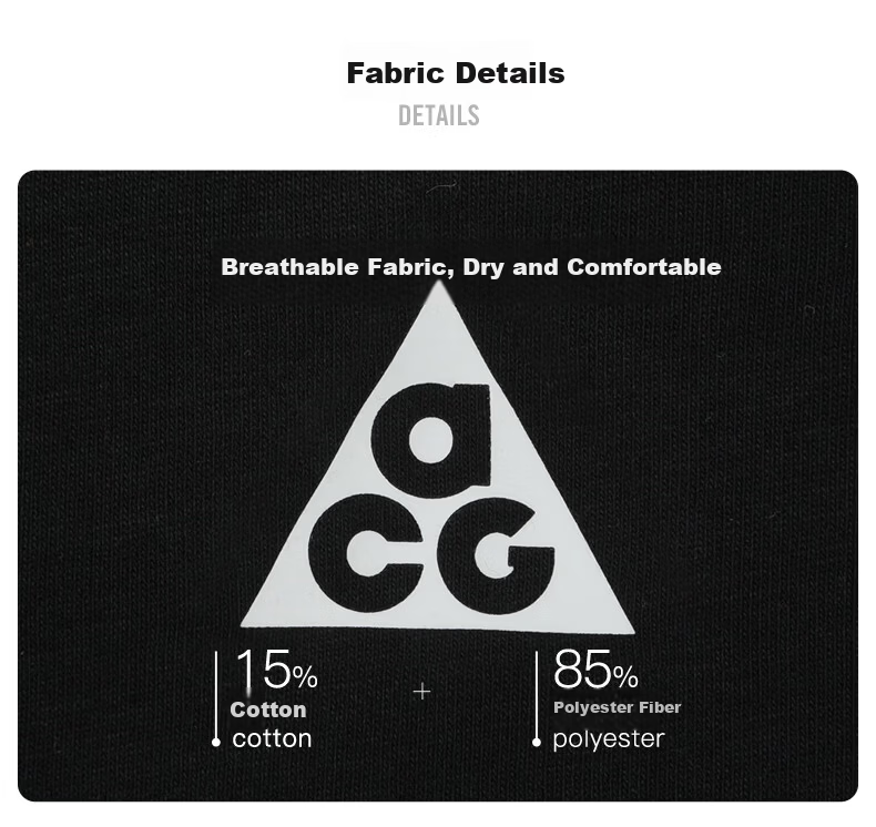Nike Men's Outdoor T-Shirt ACG Short Sleeve Fitness Outdoor IO9678-010 Black Gray M 3