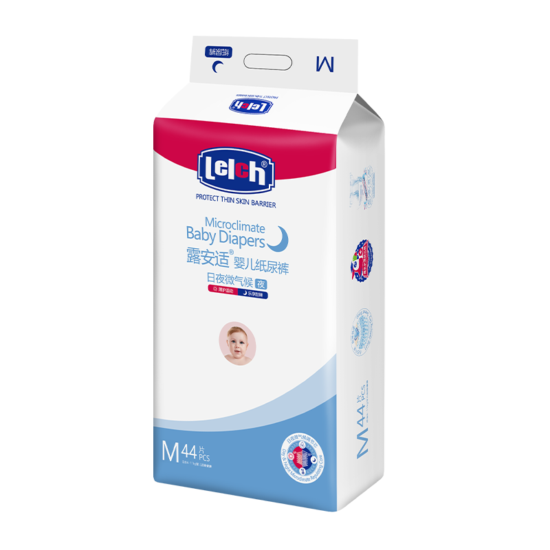 Lelch Day & Night Microclimate Series Night Use Diapers M44 (6-11kg) Medium Baby Diapers