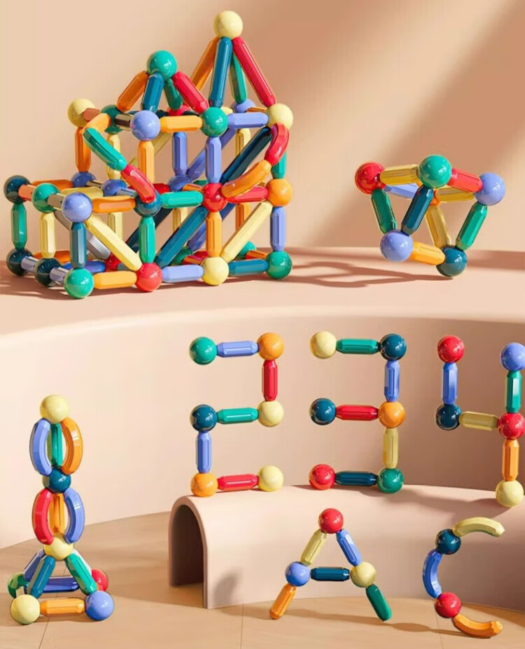 LIVING STONES Magnetic Rods Children's Toy for Boys Ages 3-6 Magnetic Building Blocks Educational Magnetic Tiles for Ages 1-3 Children's Day Gift 9