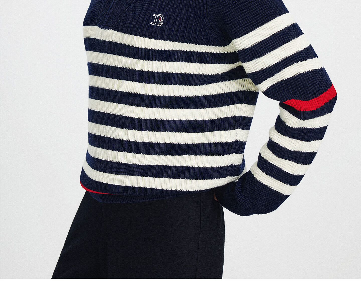 Navikail Italian Small Sailboat Women's 2025 New Striped Knit Loose Large Lapel Sweater 2334045506 14