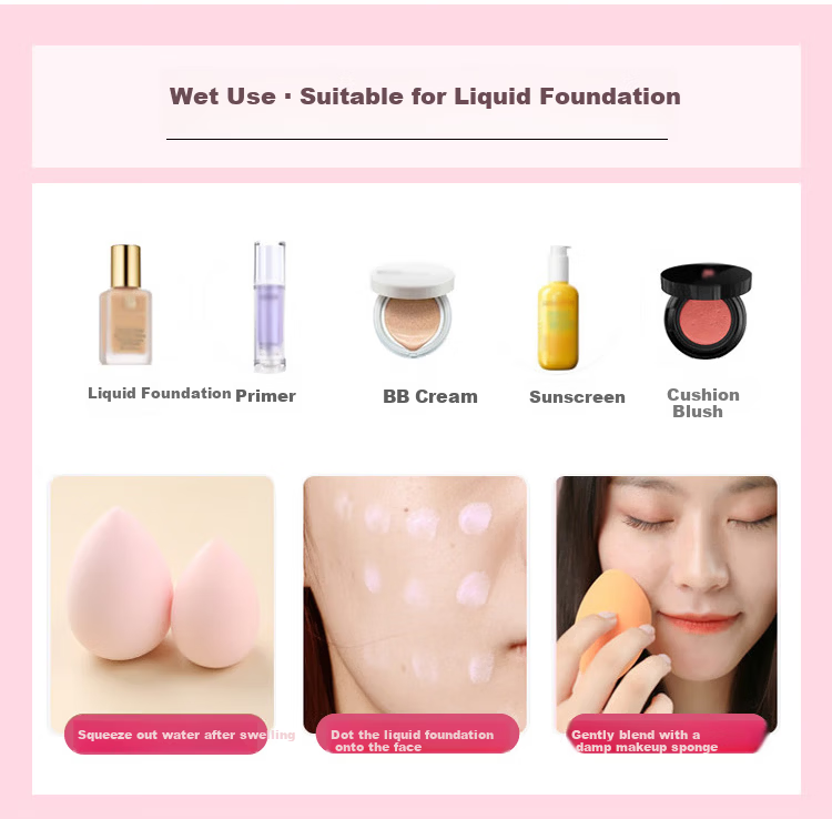 Yefili Four Strawberry Mousse Makeup Sponges Cosmetic Beauty Blenders Foundation Puff Set 11