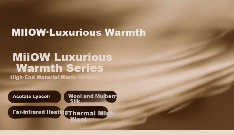 MiiOW [Mink Cashmere Acetate Wool Silk] Women's Thermal Underwear Set Autumn Long Johns and Knee Warmers 1