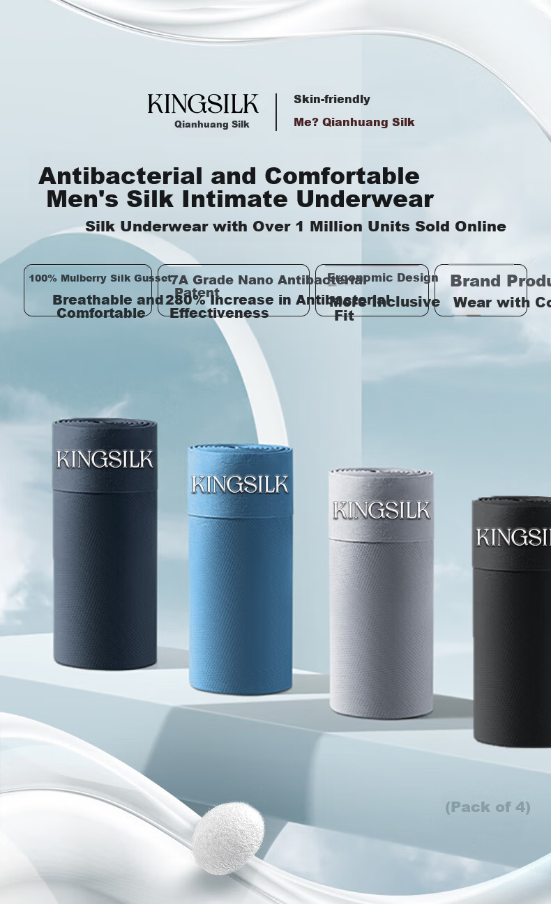 Qianhuang Men's Boxer Briefs 7A Antibacterial Modal Loose Fit Plus Size Breathable Silk Gusset Shorts Premium Gift 2