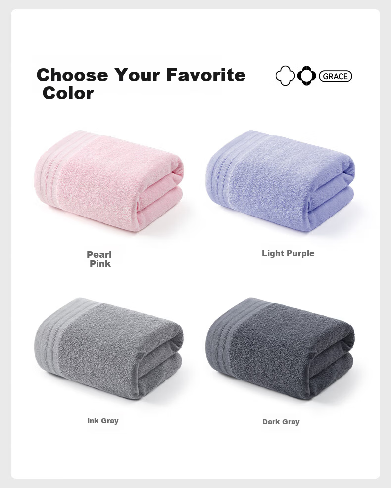 Grace 10A Antibacterial Pure Cotton Towel Bath Towel Face Towel Men's Soft Quick-Dry Unisex Face Wash Towel 11