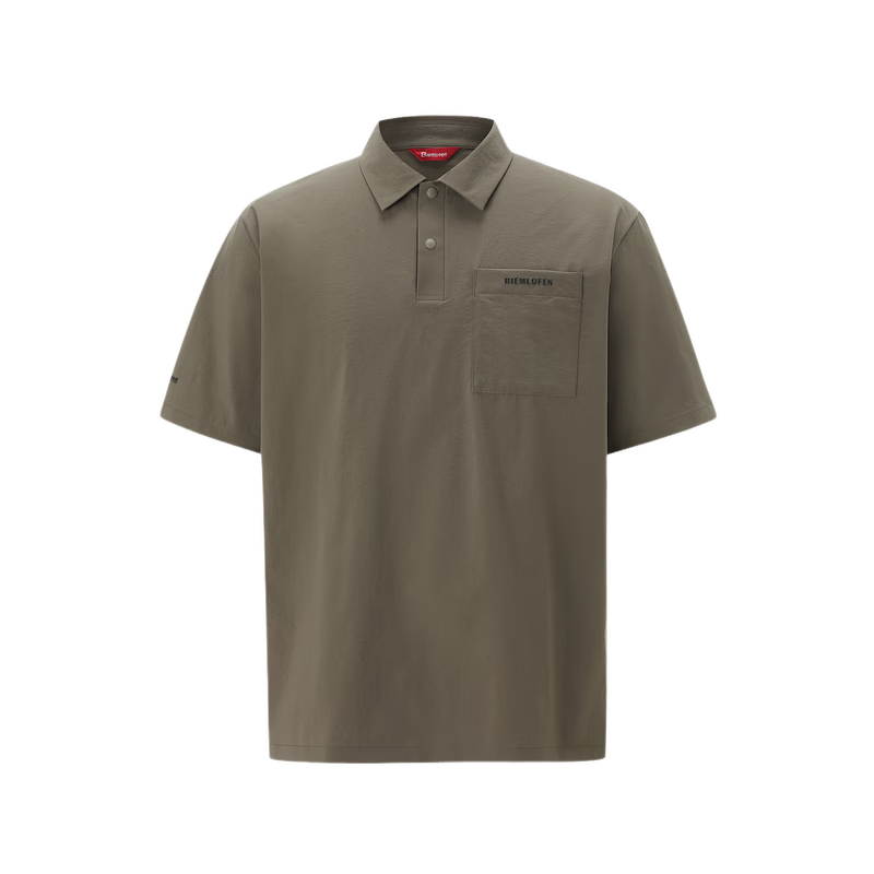Biyinlefen Outdoor Functional Fabric 2026 Summer New Men's Classic Simple Workwear Style Short Sleeve Polo Shirt