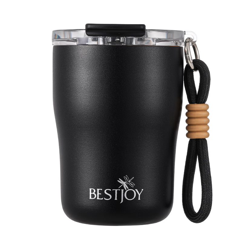 FUGURNG BESTJOY Coffee Mug Insulated Cup 316L Stainless Steel Office Direct Drinking Cup Portable Cup for Men and Women Black 350ml