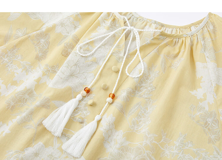 Demana Oxygen Pure Cotton Summer Romantic Vacation Style Tassel Tie Loose Slim Fit Petite Shirt for Women High-End Feel 12