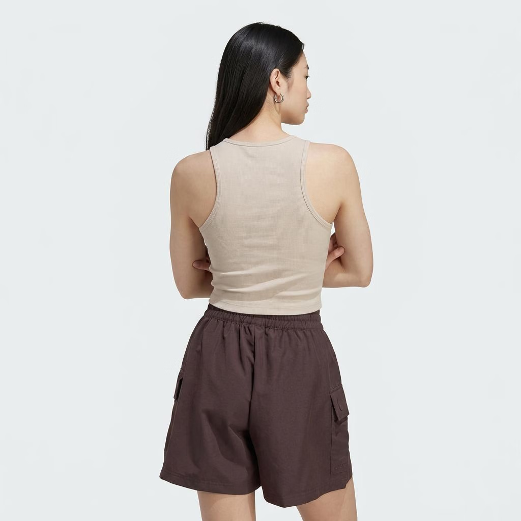 Adidas Originals Women's ESS RIB TANK Fitted Tank Top KD3822 Brown M 3