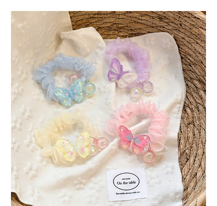CHIMERA 4-Piece Candy-Colored Hair Ties for Children, Durable Hair Bands for Bun Hairstyles, Hair Accessories for Girls, Mid-Autumn Festival Gift 9