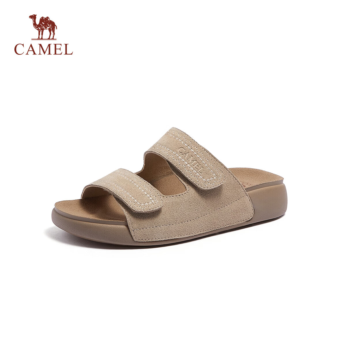 CAMEL Women's Sandals Pineapple Series 2 Double Strap Casual Birkenstock Style Slippers L26M504056 Apricot Size 35