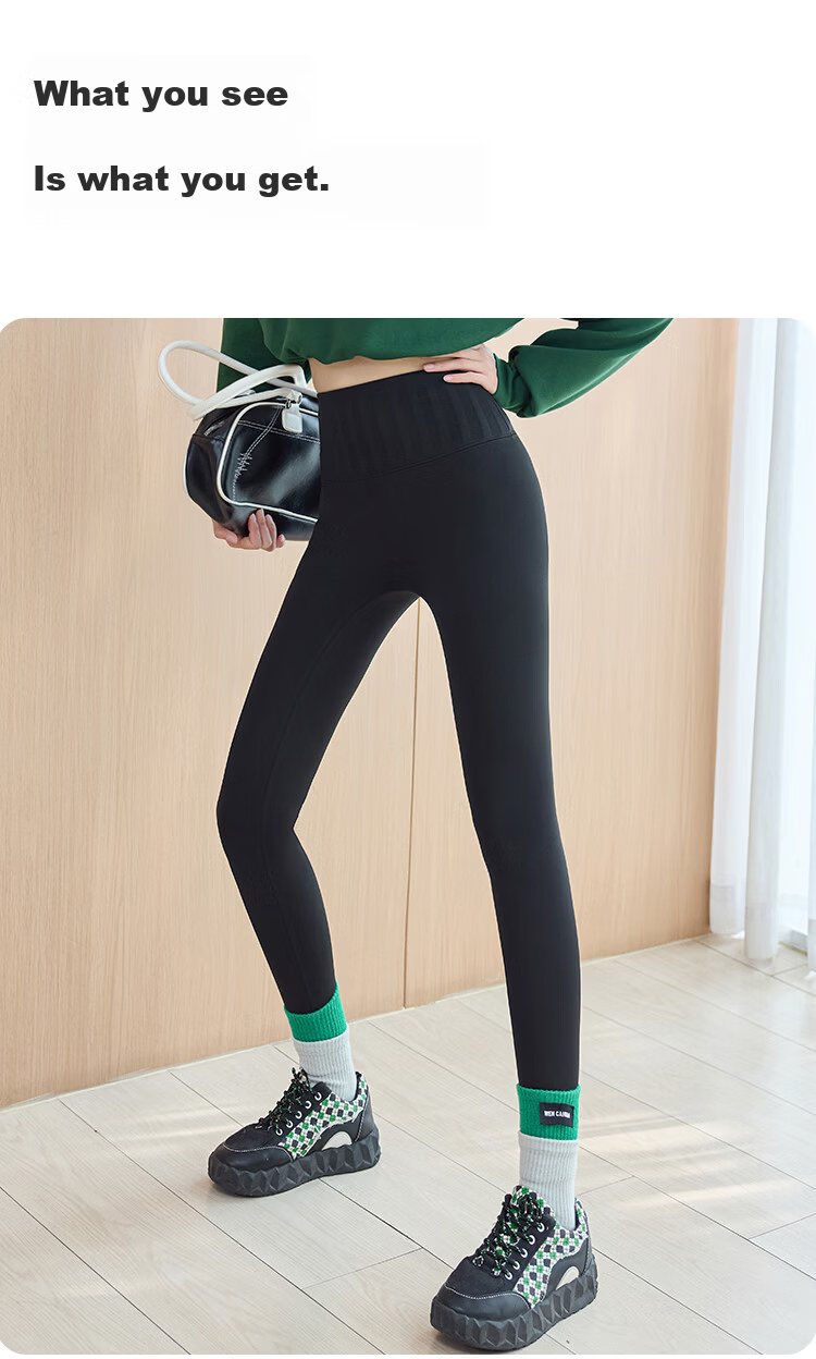MiiOW Women's Thickened Fleece Lined High Waist Butt Lifting Tight Yoga Pants Sharkskin Leggings Gray M 12