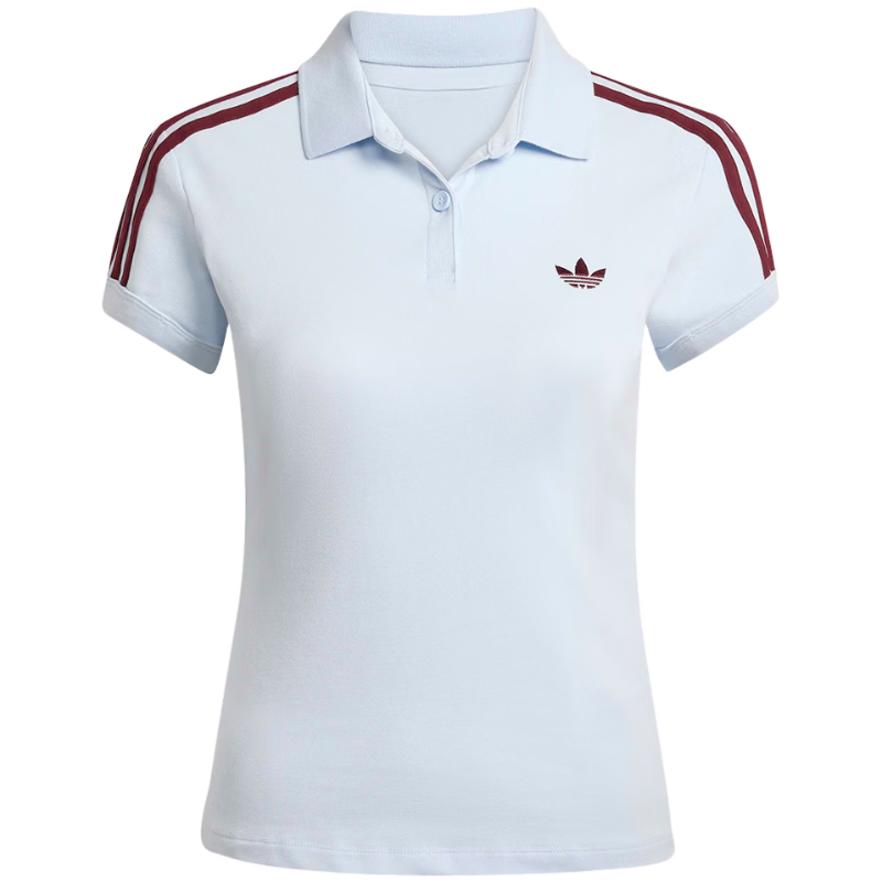 Adidas Originals Women's 3S POLO Short Sleeve Polo KD3698 Crystal Blue M