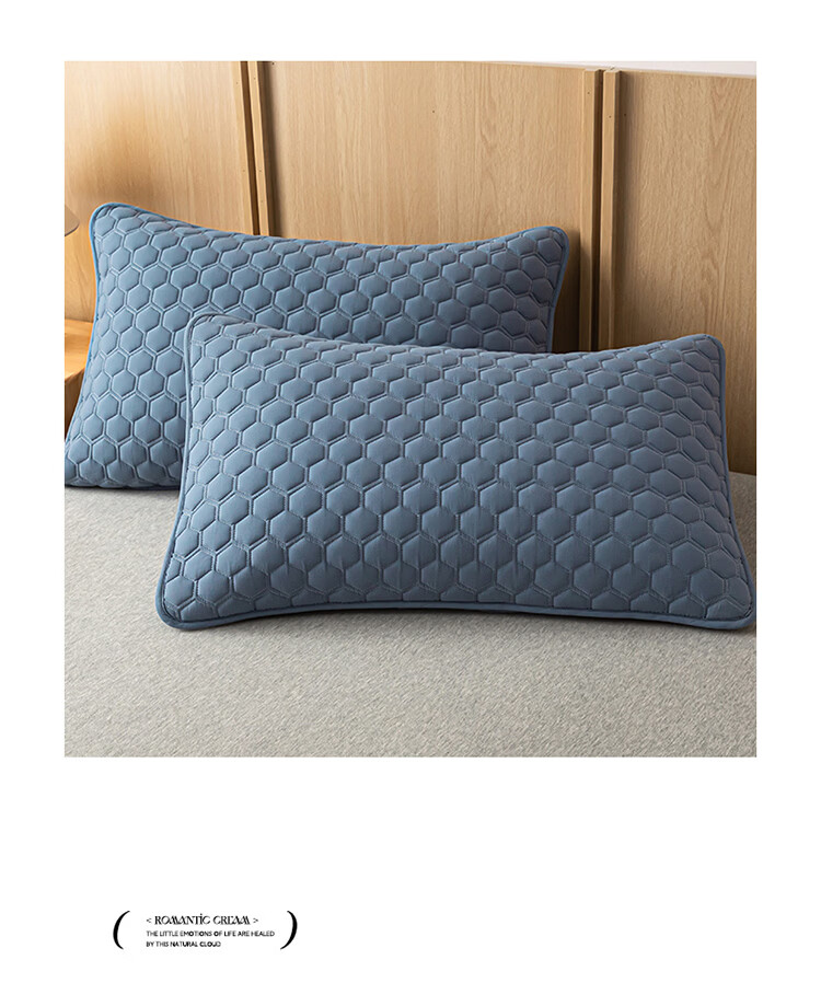 MUJI Class A Quilted Pillowcase with Pillow Core Isolation Layer, Household Anti-Oil and Dirt-Proof Pillowcase, 48x74cm Single Piece 11