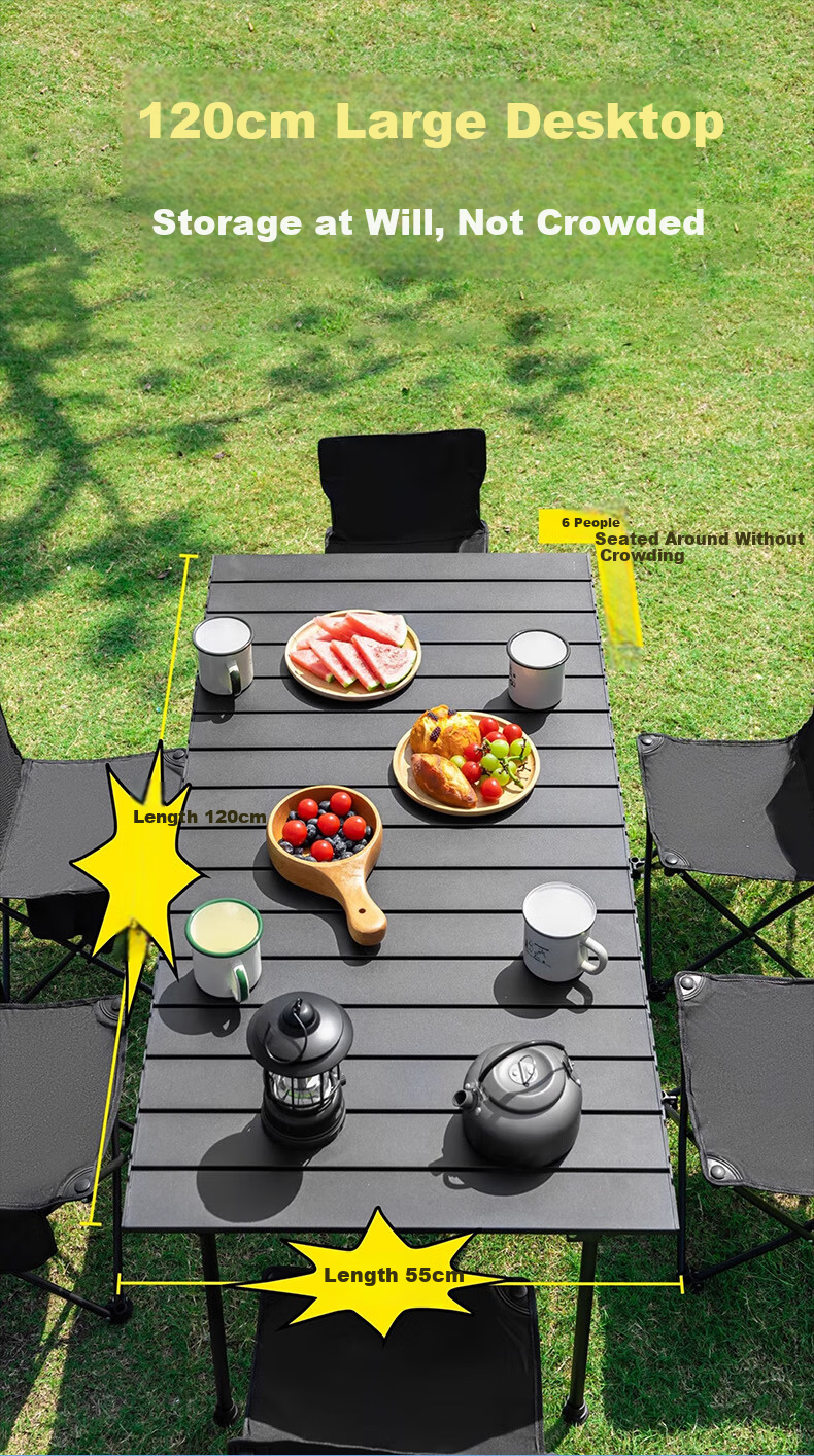 Jindu Egg Roll Folding Outdoor Table and Chair Picnic Portable Camping Table Long Camping Table and Chair for Self-Driving 2