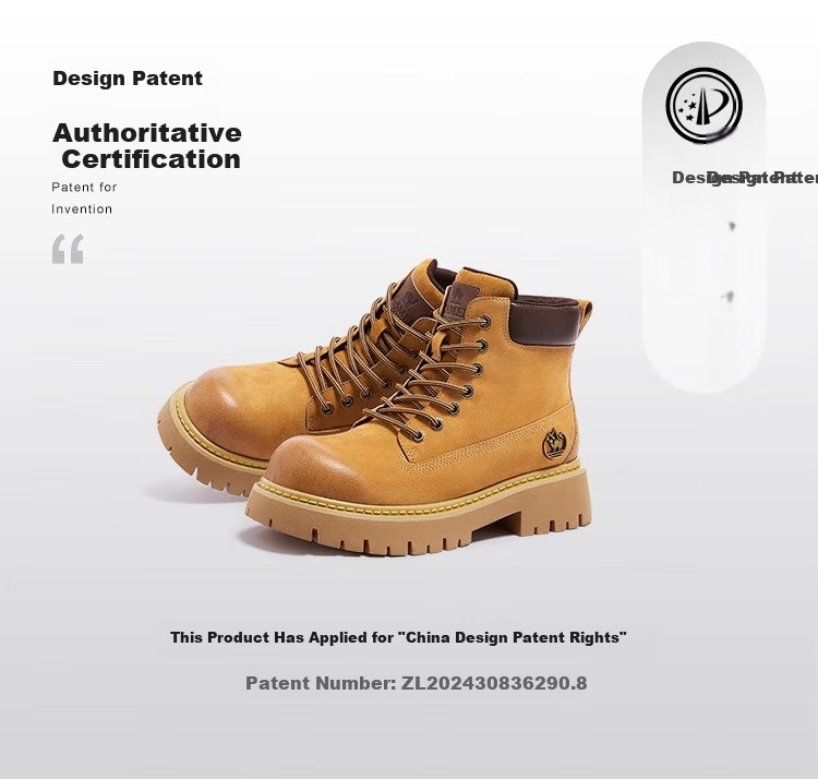 CAMEL [Shanyue] Women's Work Boots Trendy Thick-Soled Martin Boots L25W076018R Earth Yellow (Suede Lining) Size 37 2