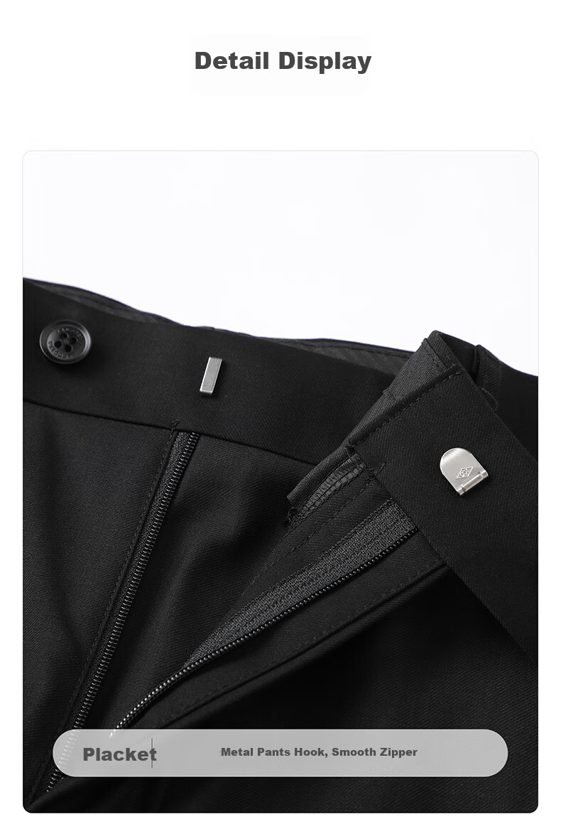 Langdeng Business Men's Formal Dress Pants Spring Autumn New Easy-Care Straight-Leg Commuter Suit Trousers for Men 18